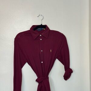 Polo by Ralph Lauren Burgundy Long-Sleeve Button Shirt
